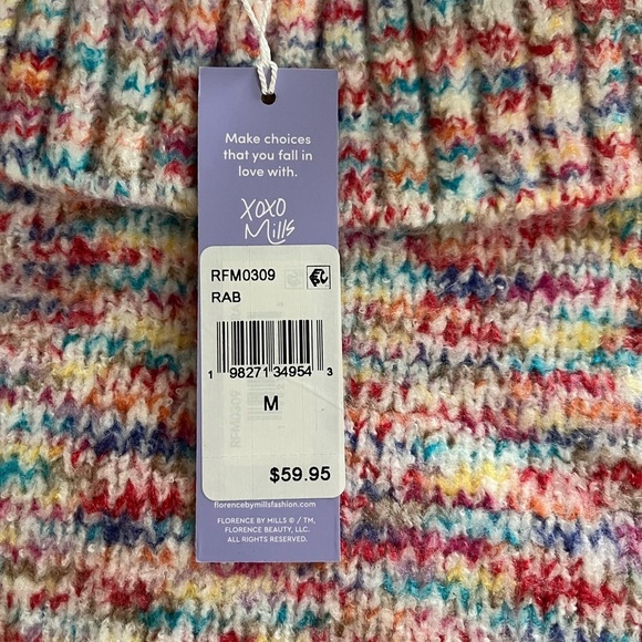 New! Florence by Mills Multicolor Cropped Sweater Women’s Size Medium - Picture 13 of 14